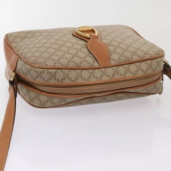 CELINE Macadam Canvas Shoulder Bag Beige Gold Auth - Picture 11 of 16